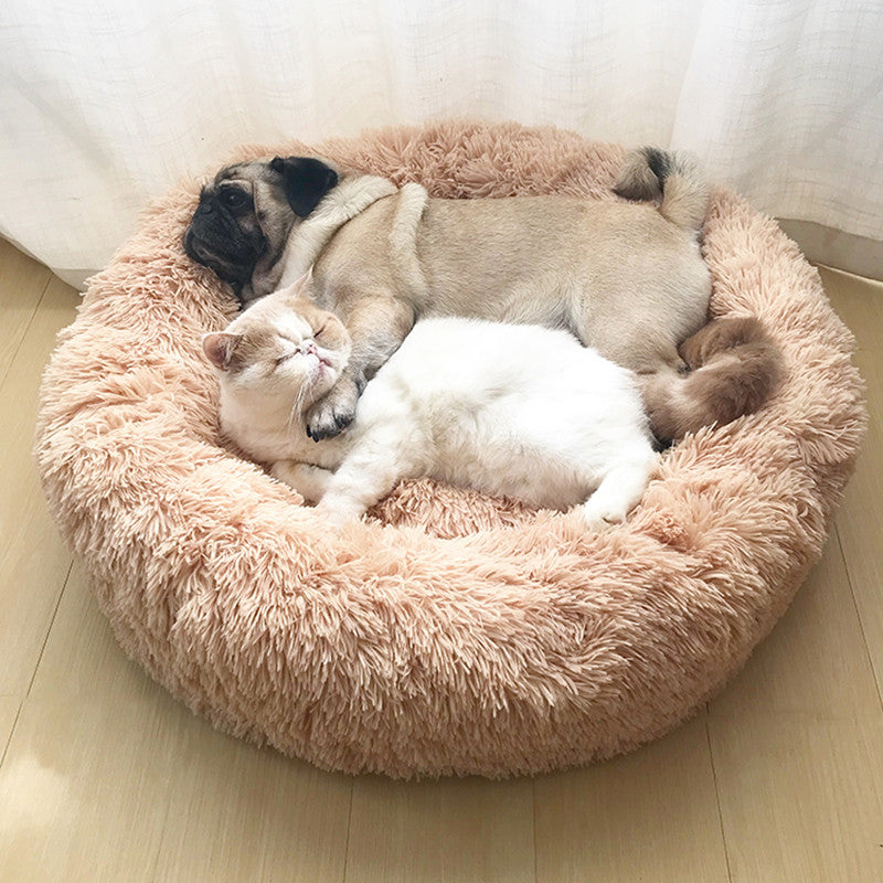 Original Calming Donut Cuddler Cat and Dog Bed - Beige